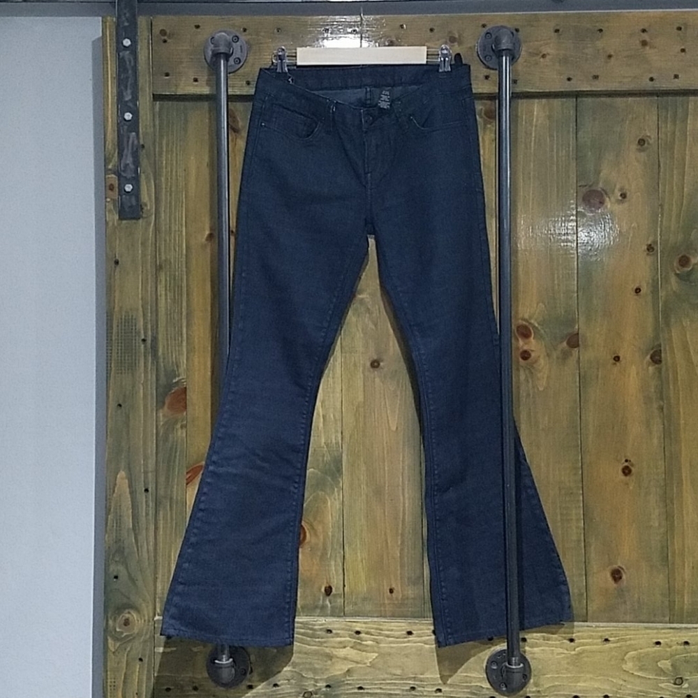 BUFFALO DAVID BITTON FARRAH FLARE WIDE LEG JEANS SIZE 28 x 34 WOMENS BLUE DENIM - Picture 2 of 9